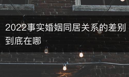 2022事实婚姻同居关系的差别到底在哪