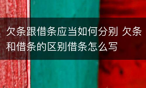 欠条跟借条应当如何分别 欠条和借条的区别借条怎么写