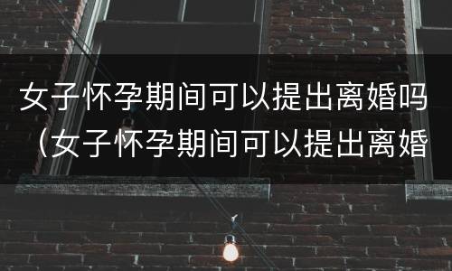 女子怀孕期间可以提出离婚吗（女子怀孕期间可以提出离婚吗视频）
