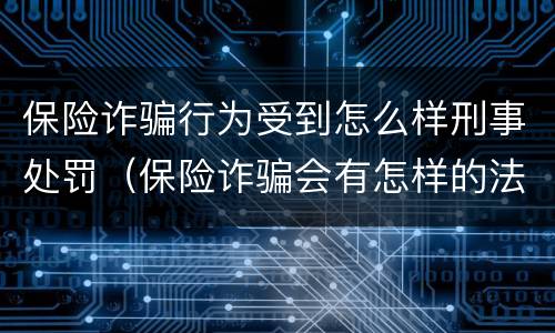 保险诈骗行为受到怎么样刑事处罚（保险诈骗会有怎样的法律后果）
