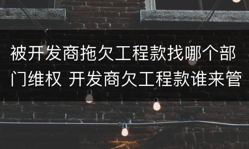 被开发商拖欠工程款找哪个部门维权 开发商欠工程款谁来管