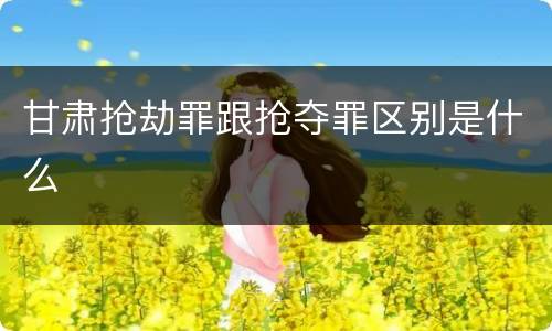 甘肃抢劫罪跟抢夺罪区别是什么