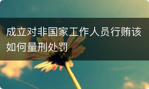 成立对非国家工作人员行贿该如何量刑处罚