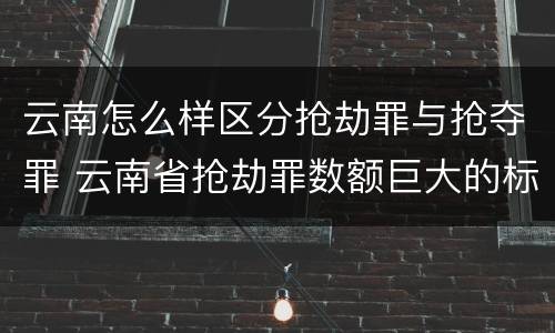 云南怎么样区分抢劫罪与抢夺罪 云南省抢劫罪数额巨大的标准