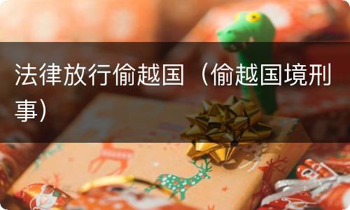 法律放行偷越国（偷越国境刑事）