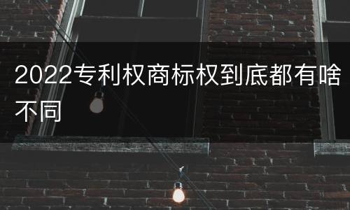 2022专利权商标权到底都有啥不同