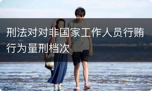 刑法对对非国家工作人员行贿行为量刑档次