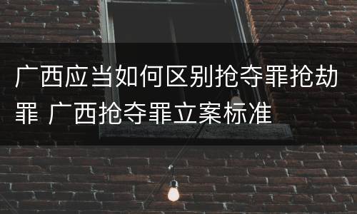 广西应当如何区别抢夺罪抢劫罪 广西抢夺罪立案标准
