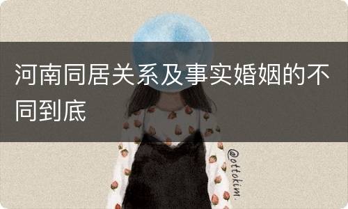 河南同居关系及事实婚姻的不同到底