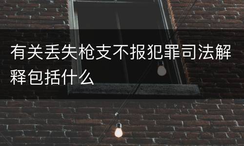 有关丢失枪支不报犯罪司法解释包括什么