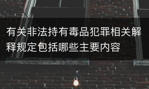 有关非法持有毒品犯罪相关解释规定包括哪些主要内容