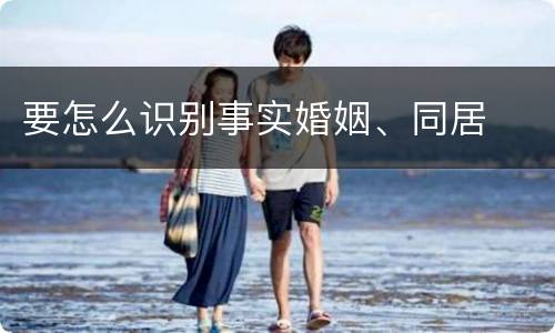 要怎么识别事实婚姻、同居