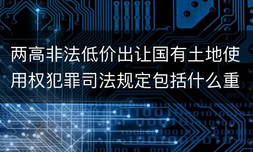 两高非法低价出让国有土地使用权犯罪司法规定包括什么重要内容