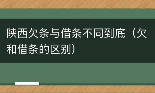 陕西欠条与借条不同到底（欠和借条的区别）