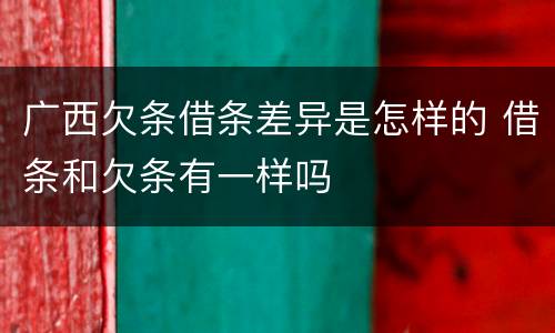 广西欠条借条差异是怎样的 借条和欠条有一样吗