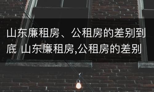 山东廉租房、公租房的差别到底 山东廉租房,公租房的差别到底是什么