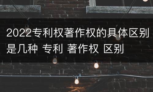 2022专利权著作权的具体区别是几种 专利 著作权 区别
