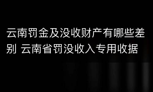 云南罚金及没收财产有哪些差别 云南省罚没收入专用收据
