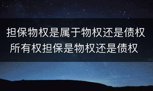 担保物权是属于物权还是债权 所有权担保是物权还是债权