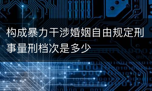 构成暴力干涉婚姻自由规定刑事量刑档次是多少