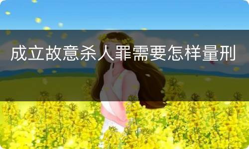 成立故意杀人罪需要怎样量刑