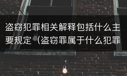 盗窃犯罪相关解释包括什么主要规定（盗窃罪属于什么犯罪行为）