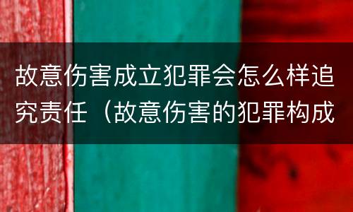 故意伤害成立犯罪会怎么样追究责任（故意伤害的犯罪构成）