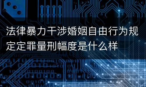 法律暴力干涉婚姻自由行为规定定罪量刑幅度是什么样