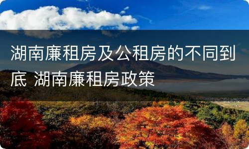 湖南廉租房及公租房的不同到底 湖南廉租房政策