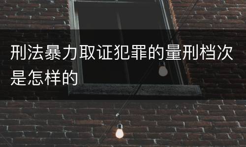 刑法暴力取证犯罪的量刑档次是怎样的