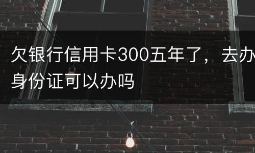 欠银行信用卡300五年了，去办身份证可以办吗