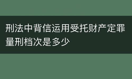 刑法中背信运用受托财产定罪量刑档次是多少