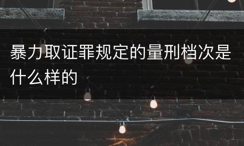 暴力取证罪规定的量刑档次是什么样的