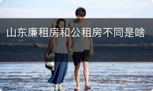 山东廉租房和公租房不同是啥