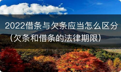 2022借条与欠条应当怎么区分（欠条和借条的法律期限）