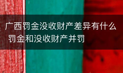 广西罚金没收财产差异有什么 罚金和没收财产并罚