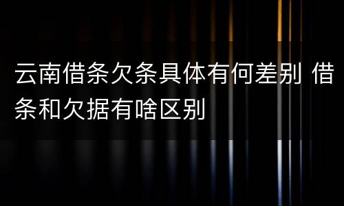 云南借条欠条具体有何差别 借条和欠据有啥区别