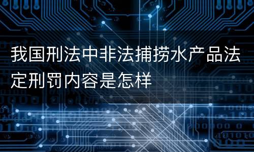我国刑法中非法捕捞水产品法定刑罚内容是怎样