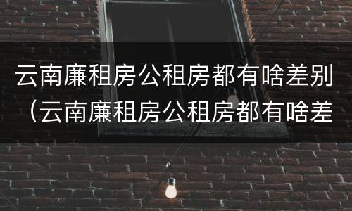 云南廉租房公租房都有啥差别（云南廉租房公租房都有啥差别吗）
