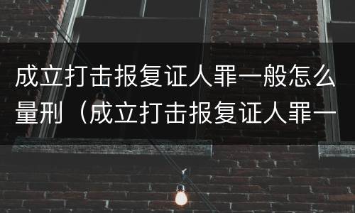 成立打击报复证人罪一般怎么量刑（成立打击报复证人罪一般怎么量刑的）