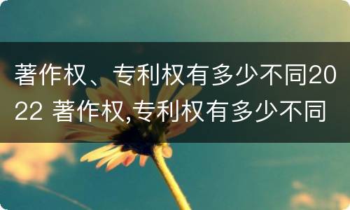 著作权、专利权有多少不同2022 著作权,专利权有多少不同2022年的