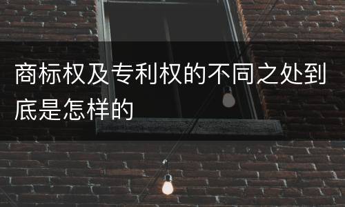 商标权及专利权的不同之处到底是怎样的