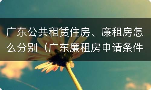 广东公共租赁住房、廉租房怎么分别（广东廉租房申请条件2020）