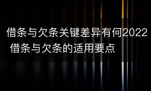 借条与欠条关键差异有何2022 借条与欠条的适用要点