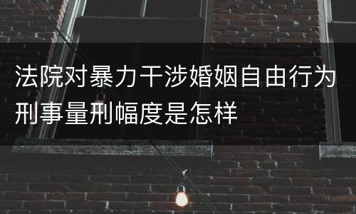 法院对暴力干涉婚姻自由行为刑事量刑幅度是怎样