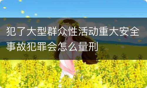 犯了大型群众性活动重大安全事故犯罪会怎么量刑