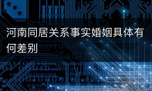 河南同居关系事实婚姻具体有何差别