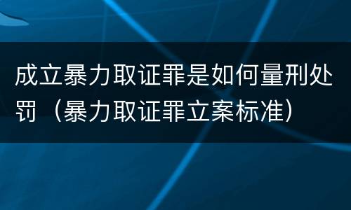 成立暴力取证罪是如何量刑处罚（暴力取证罪立案标准）
