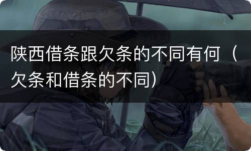 陕西借条跟欠条的不同有何（欠条和借条的不同）