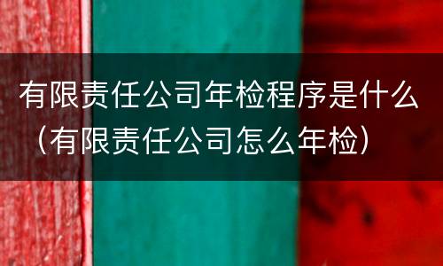 有限责任公司年检程序是什么（有限责任公司怎么年检）